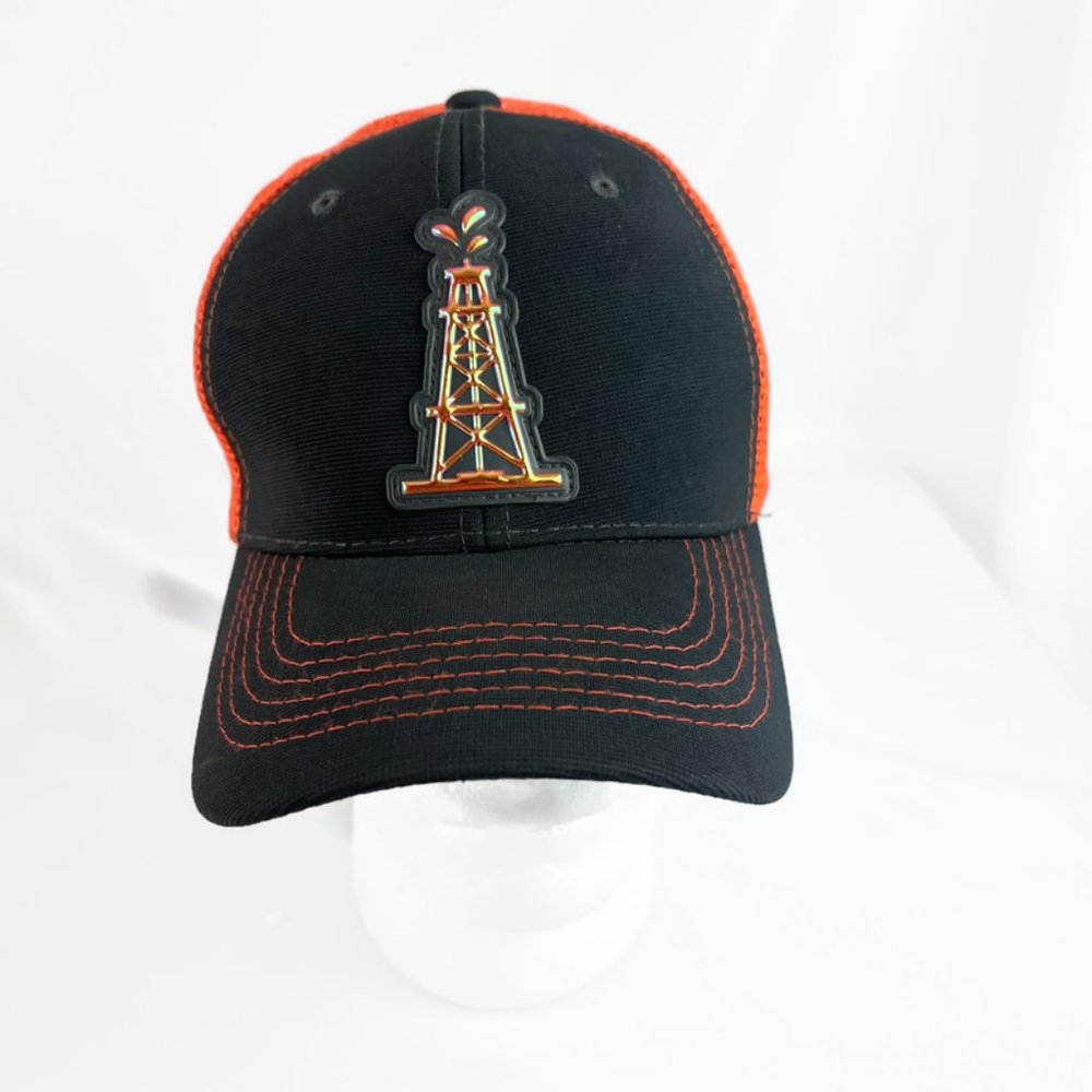 HOUSTON OILERS Baseball hat Pit Bull Black Orange Snapback